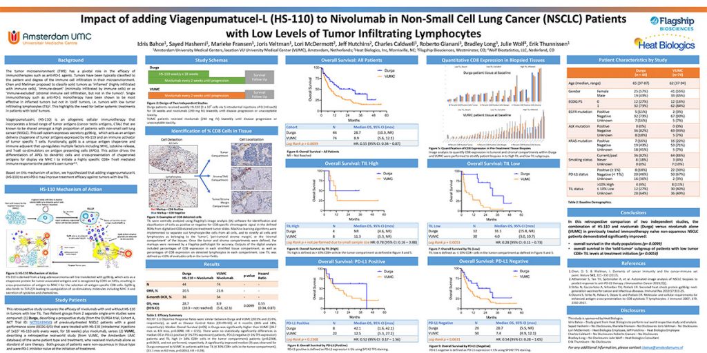 Impact of adding Viagenpumatucel-L (HS-110) to Nivolumab in Non-Small Cell Lung Cancer (NSCLC) Patients with Low Levels of Tumor Infiltrating Lymphocytes