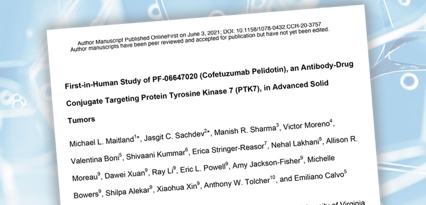 Original Research Article (Pfizer): First-in-Human Study of PF-06647020 (Cofetuzumab Pelidotin), an Antibody-Drug Conjugate Targeting Protein Tyrosine Kinase 7 (PTK7), in Advanced Solid Tumors